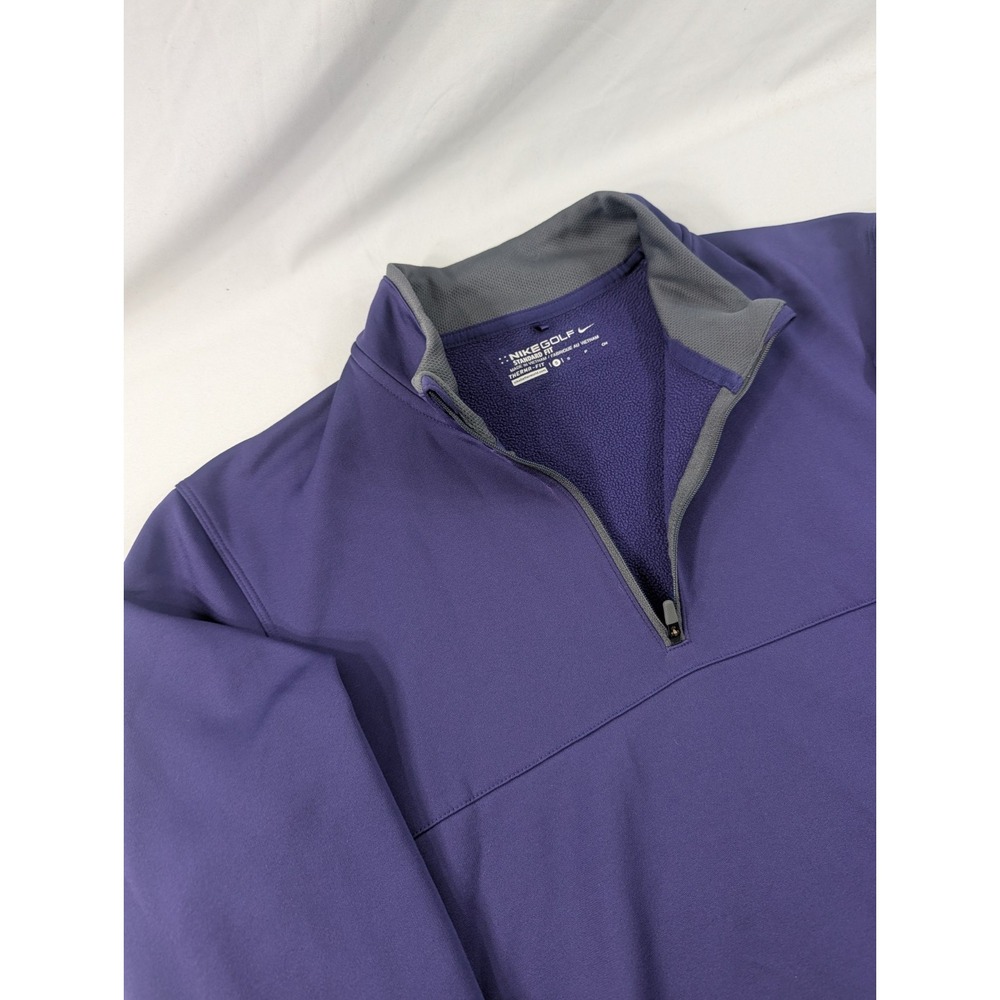 Nike Purple Quarter Zip Pull Over Size Men's Small Mid Layer Fleece Lined